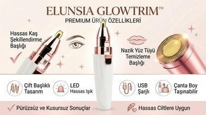 Elunsia GlowTrim™ 2 Başlıklı LED Yüz Tüy Temizleyici